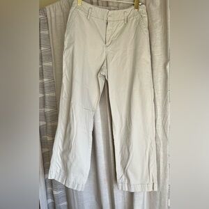 A New Day Cream Wide Leg Pants Size 8 Stretch Ankle Length